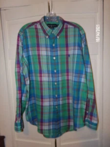 Vintage Ralph Lauren Herren Large klassische Passform kariertes geknöpftes Hemd 100 % Baumwolle - Bild 1 von 4