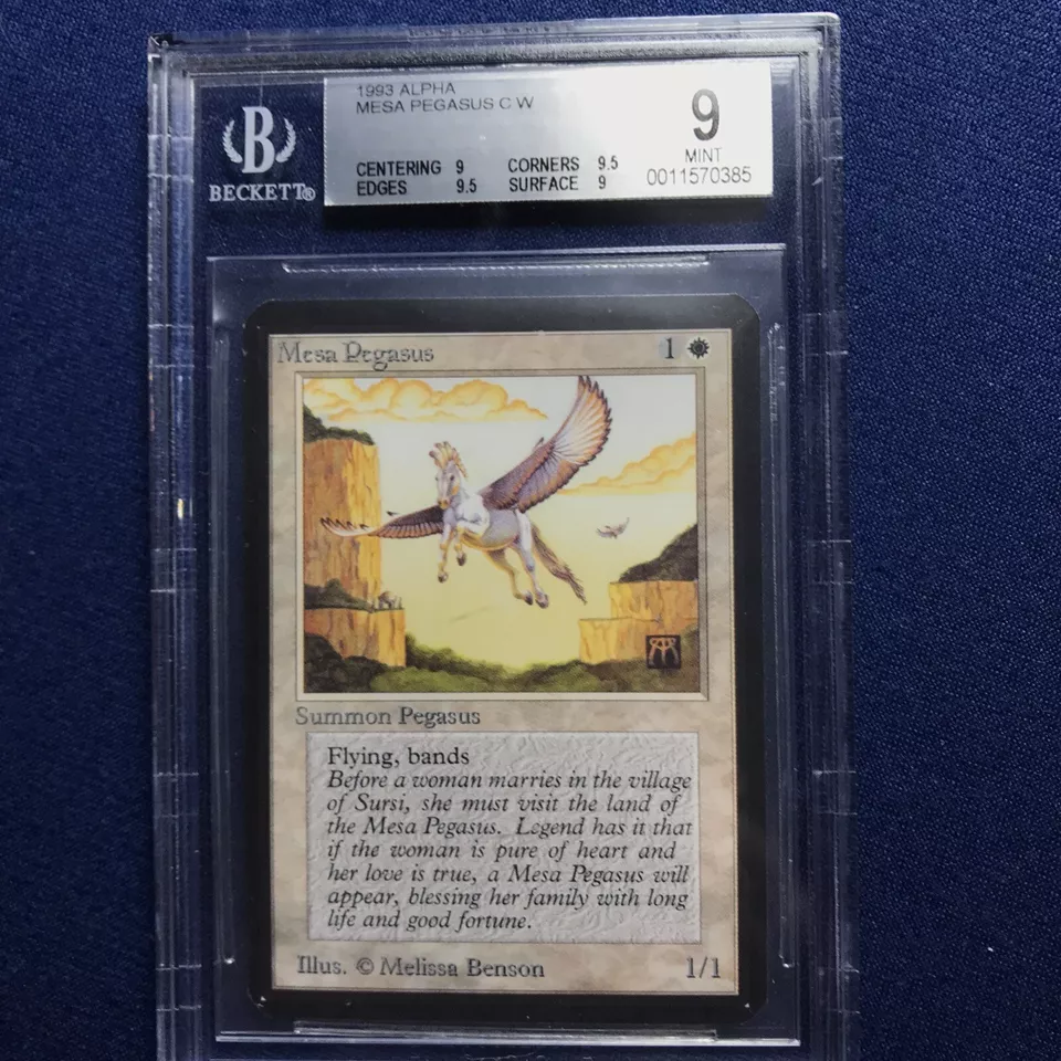 MTG Alpha Mesa Pegasus C W BGS 9 Quad++ MINT (Gem Mint corners, edges) 1993 - Image 1 of 2