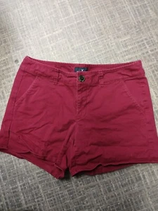 American Eagle Women's Shorts Midi Maroon Red Size 8 Pre-owned - Picture 1 of 6