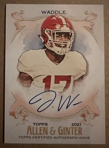 2021 JAYLEN WADDLE TOPPS ALLEN & GINTER FULL SIZE ROOKIE AUTO RC DOLPHINS MIAMI - Picture 1 of 2