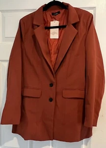 Women's Blazer Rust Color Size XL 2 Buttons - A0172 - Picture 1 of 11