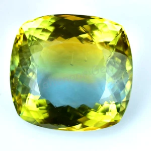 Natural Big Size Bi-Color Tourmaline 61.30 Ct Cushion Certified Loose Gemstone - Picture 1 of 7