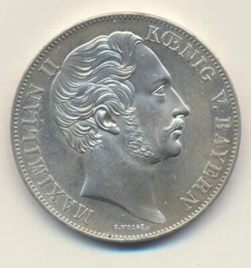 Doppelgulden 1855 Maximilian II. König von Bayern - Mariensäule vz-stgl - Bild 1 von 2