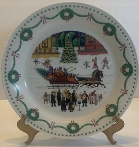 Charles Wysocki Americana Weihnachten Speiseteller Nikko Japan Schlitten Pferd Musik 10,75 - Bild 1 von 14