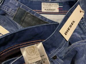 NWT$398 DIESEL NARROT DNA Carrot Made in ITALY W-0812W Men's Cropped Jeans Sz 33