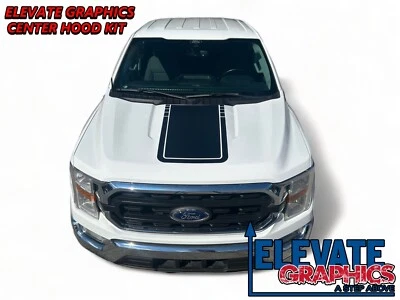 Calcomanías automáticas de vinilo 3M rayas centrales capó gráficos para Ford F-150 2021-2026 Foto 1 de 4
