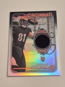 Jermaine Burton 2024 Topps Chrome RC Actual Worn Relic Card CRR-JBU Bengals - Picture 1 of 2