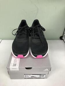 adidas Women's QT Racer Sport Running Shoe Size 8.5M Q46321 Black/Black/Pink