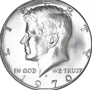 1-1970-D Kennedy Half Dollar - Choice Uncirculated BU - Key Date 40% Silver - Picture 1 of 3