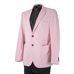 Mabro Bott Cli Givency Sz 52 R? Pink White Striped 100% Bemberg Blazer Jacket - Picture 1 of 23