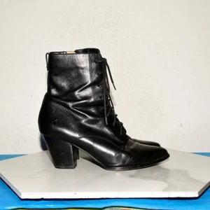 Frye Ankle Boot Heel Black Leather Women US 8 M - Imagen 1 de 20
