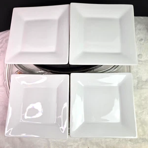 Juego de 4 platos de postre con aperitivo blanco cuadrado de 6" Crate & Barrel - Imagen 1 de 4