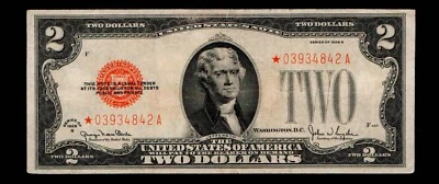 STAR 1928-G $2 United States Note Red Seal - Image 1 of 2