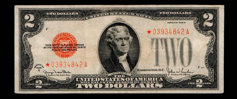 STAR 1928-G $2 United States Note Red Seal - Image 1 of 2