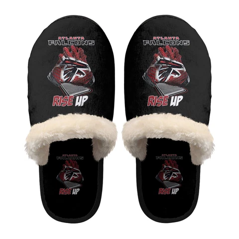 Atlanta Falcons Unisex Fleece Slippers Warm Anti-slip House Indoor Shoes Gifts Cover