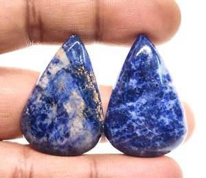 Natural Beautiful Sodalite Pear Shape Cabochon Handmade Loose Gemstone 94 Cts - Picture 1 of 6