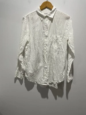 Country Road Organic Linen White Shirt Size 10 - image 1 of 4
