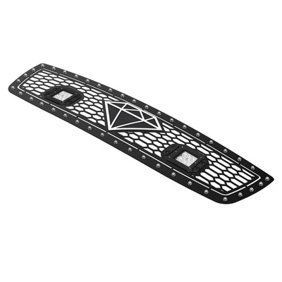 Se adapta a GMC Sierra 1500 2003-2006 superior principal acero inoxidable malla negra LED rejilla inserto Foto 1 de 3