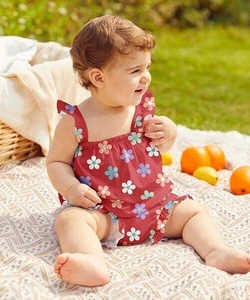 S+B Kids by Suzanne Betro Red Floral Sleeveless Top & Bloomers (6 Months) - Picture 1 of 1