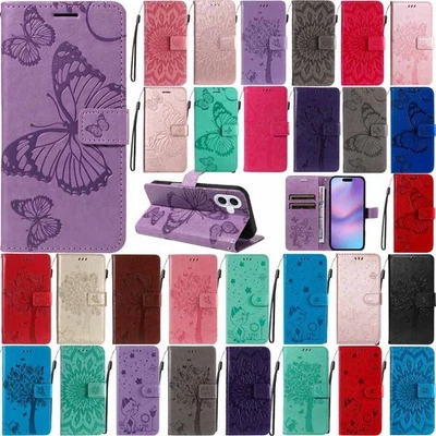 Flip Flower Cat Butterfly Card Wallet Phone Case For iPhone 17 16 Pro Max Air - Image 1 of 4