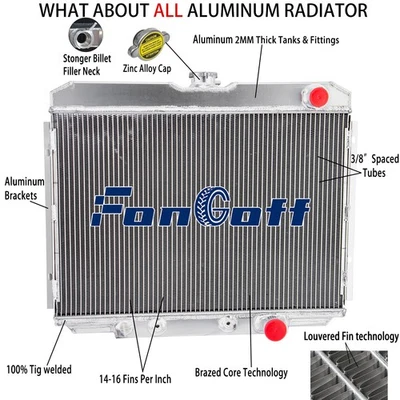 24" W 3 Row Radiator For 1967 1968 1969 1970 Ford Mustang Mercury Cougar V8 NEW — 第 1/4 张图片