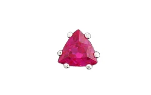 6mm Trillion Lab Ruby Gemstone Gem Stone Sterling Silver Tie Tack ESTT161 - Picture 1 of 2