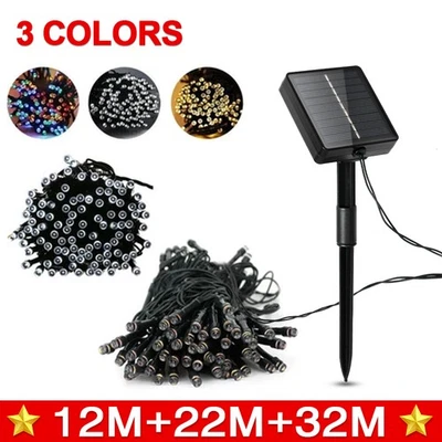 100/200/300 LED Solar Power Fairy Garden Lights String Outdoor Xmas Tree Lamp UK