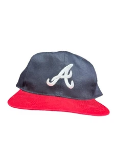 Vintage Atlanta Braves MLB Snapback Hat Cap Blue Cap Baseball 90s USA - Picture 1 of 3