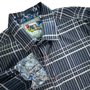 Robert Graham Mens XL Plaid Blue Green Checkered Long Sleeve Button Down Shirt - Picture 1 of 11