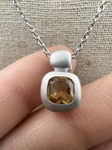 Kate 48 Sterling Silver 925 Natural Citrine Pendant Necklace 17.5” - Picture 1 of 7