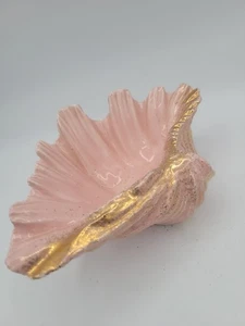 Vintage MCM Deco Regency Keramik Muschelschale Schale Aschenbecher Roségold 2 - Bild 1 von 7