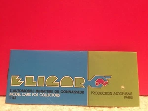 ELIGOR SUPERBE CATALOGUE AUTOMOBILE MINIATURE 1/43 BON ETAT - Imagen 1 de 3