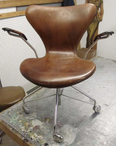 Vintage 1955 DANISH Fritz HANSEN Arne JACOBSEN Series 7 #3217 Chair FREE SHIP Cover