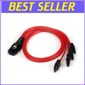 Versatile 50cm Mini SAS to 4 SATA Cable for RAID Controllers and Motherboards - Picture 1 of 3