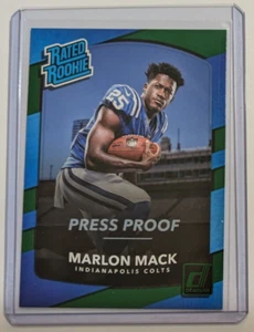 2017 Donruss Rated Rookie Press Proof Green MARLON MACK RR RC #302 🏈 - Picture 1 of 2