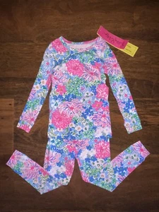 Lilly Pulitzer Girl 2 Lil Soiree All Day SAMMY PJ SET 2pc Fitted Pajamas NWT - Picture 1 of 4