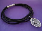 U Pick Saint Real Leather Bracelet Silver Religious Patron Charm Medal Gift Agtu