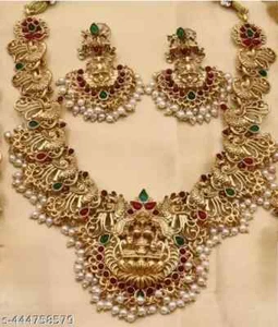 Indian Bollywood Gold Plated Kundan Choker Bridal Necklace Earrings Jewelry Set - Picture 1 of 5