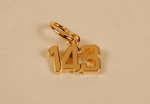 Gold Plated Sterling Silver 143 Charm Free U.S. Shipping & Zipper Pull - Picture 1 of 3