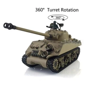 Henglong 1/16 7.0 Plastic M4A3 Sherman RTR BB IR RC Tank Model 3898 360°Rotate - Picture 1 of 10