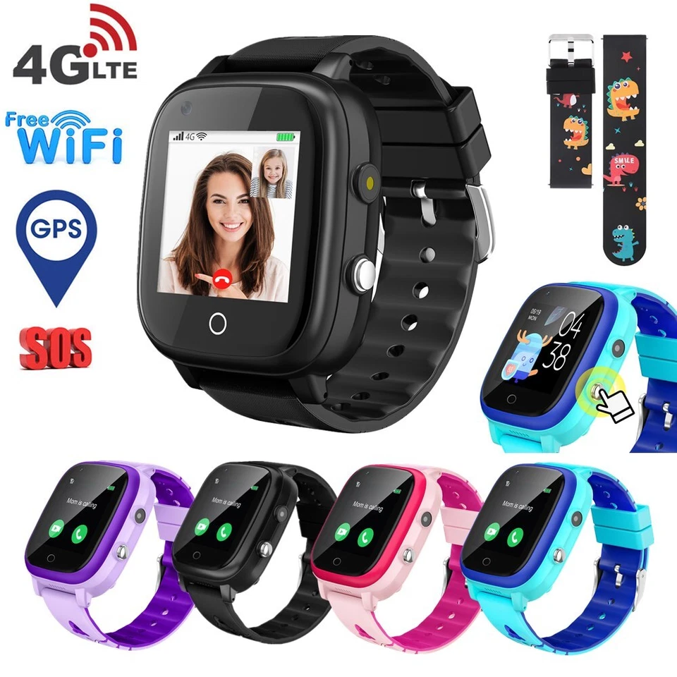 4G Kinder Smartwatch Telefonuhr GPS WiFi SOS Videoanruf Sprachchat Geschenk DE - Bild 1 von 1