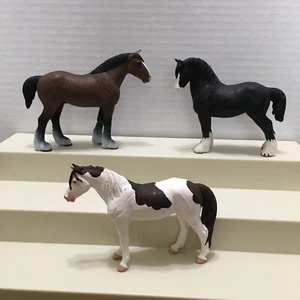 SAFARI LTD Abaco Barb Mare -Black Shire & Clydesdale Stallion Horses - Picture 1 of 9