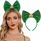 St Patricks Day Headband Shamrock Green Bow Headbands Sequin Hair Hoops Irish Ac