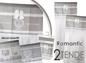 2 Tende Tenda Finestra Porta Interno Coppia Shabby Chic ROMANTIC ASSORT 45*150cm - Foto 1 di 2