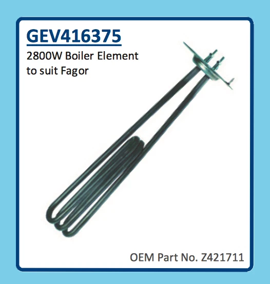 FAGOR BOILER ELEMENT 2800W GEV416375 Z421711 - image 1 of 1
