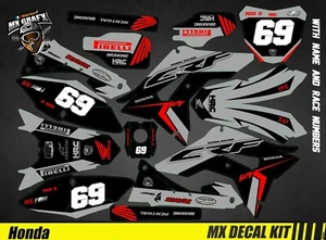 Kit Déco Moto pour / Mx Decal Kit for Honda CRF - Grey - Imagen 1 de 1