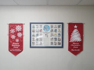 Personalized Merry Christmas and Happy Holidays Home Business Wall Banner 12x28" - Picture 1 of 4