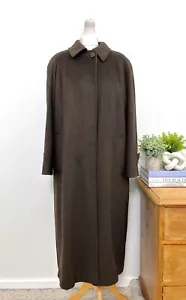 AQUASCUTUM Forest Green Vintage 100% Angora Coat UK 12 EU 38 USA 8 Large Trench - Picture 1 of 19