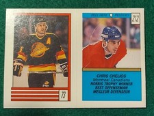 1989-90 O-Pee-Chee Hockey Sticker #73 #212 MELNYK Canucks CHRIS CHELIOS Canadien