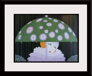 ERTE - 'Spring Rain' Custom Framed Original Book Print - Picture 1 of 2